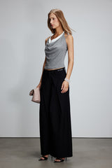 Gray and white faux two-piece LOGO tank top