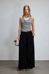 Gray and white faux two-piece LOGO tank top
