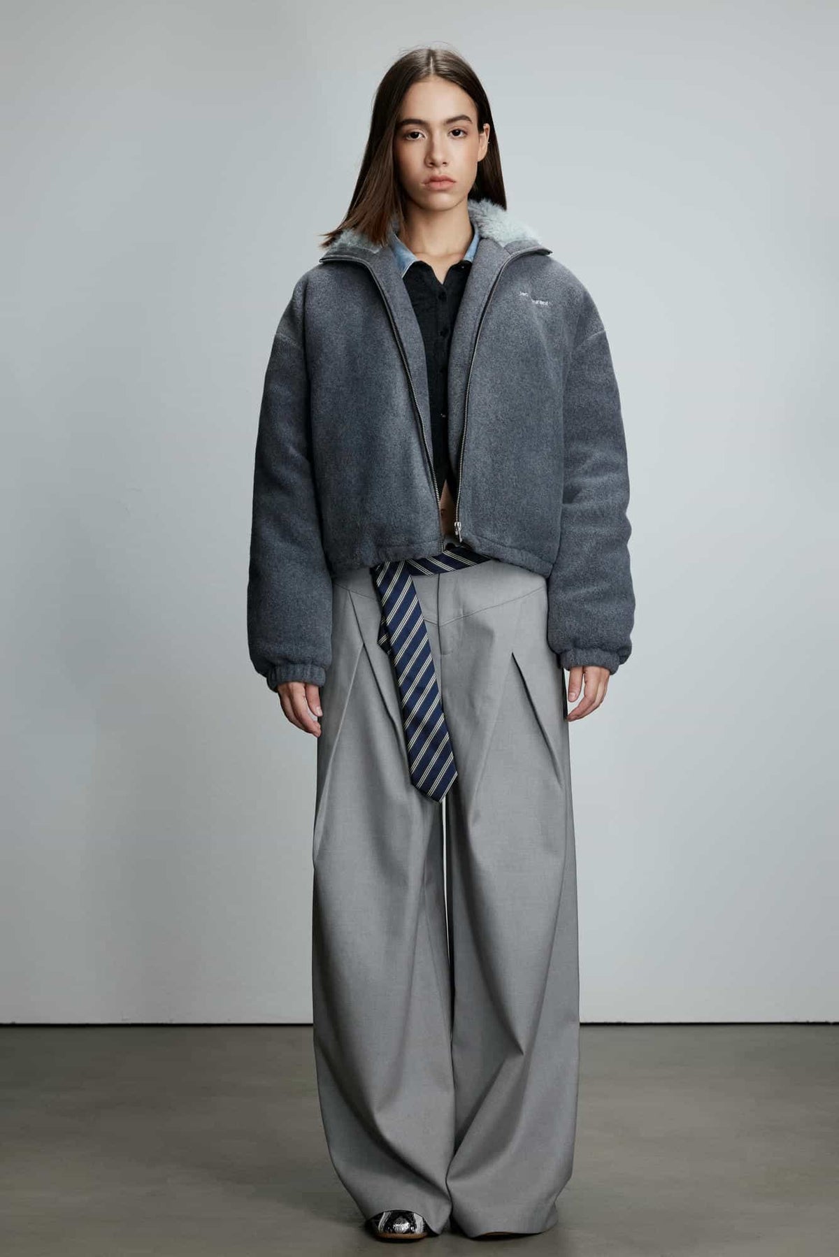 Plush-Filled Hooded Down Jacket  (Faux Fur Trim)