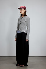 Elastic Rib Logo Grey Curved Hem Sweatpants