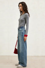 Gray Two-Piece Detail Layering Top