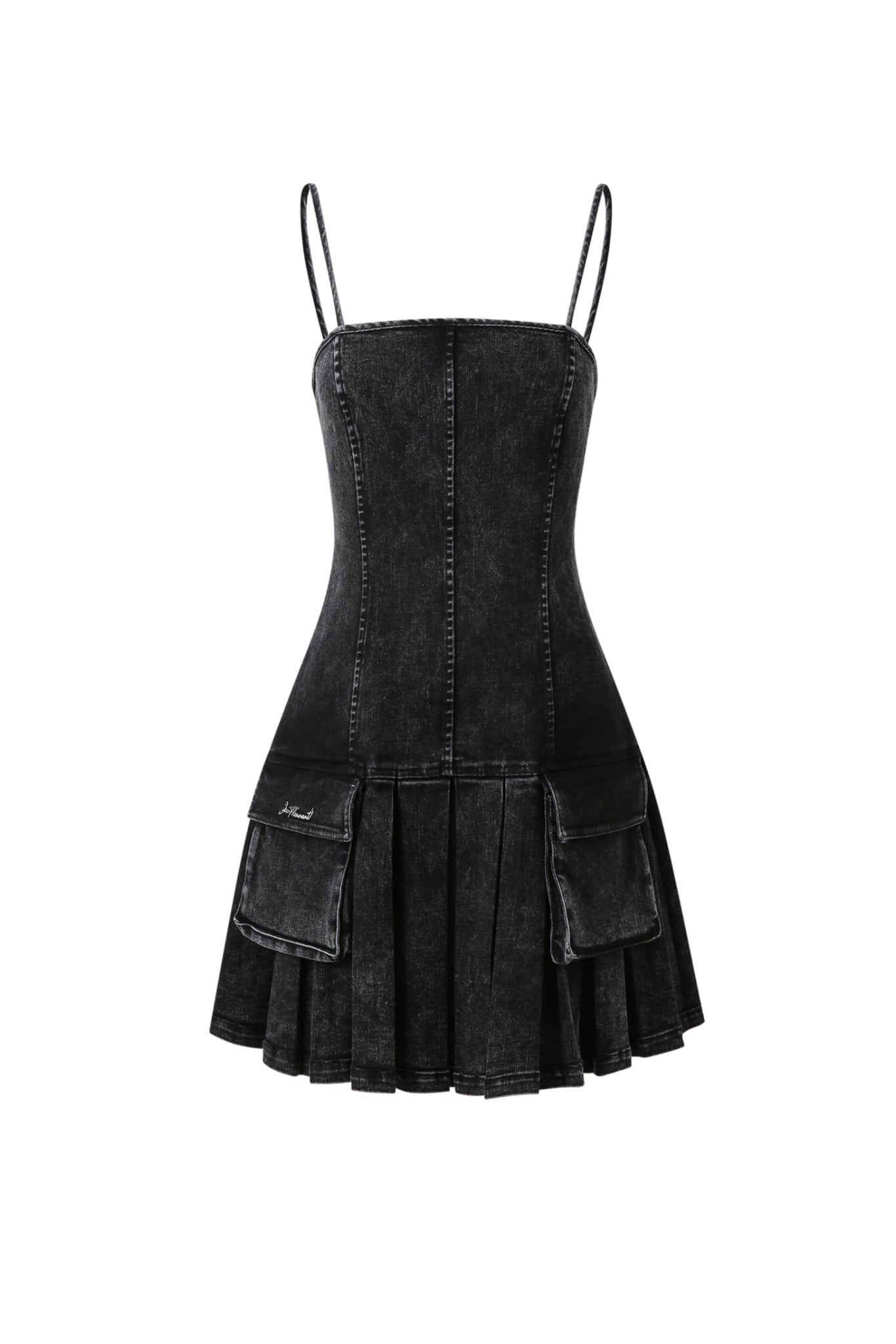 3D Pocket Denim Slip Dress