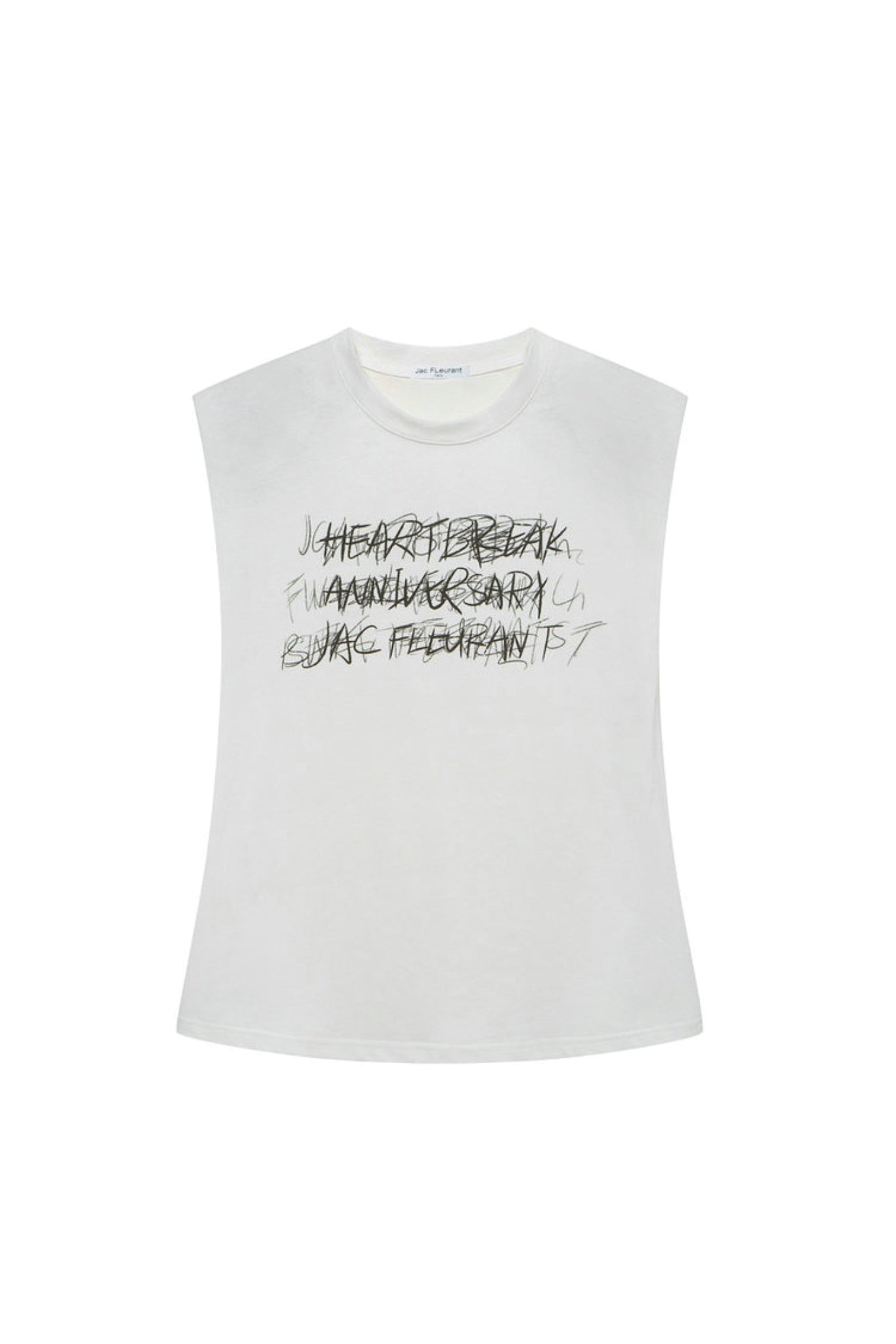 White Phantom Slogan Logo Padded Sleeveless Top
