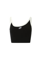 Asymmetric Color Block Logo Tank Top
