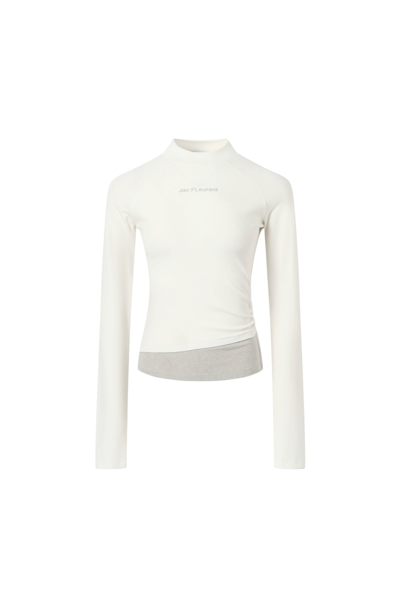 Grey & White Color Block Logo Top
