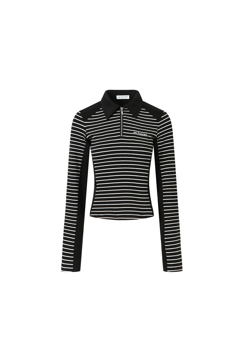 Striped Patchwork Polo-neck Base Top