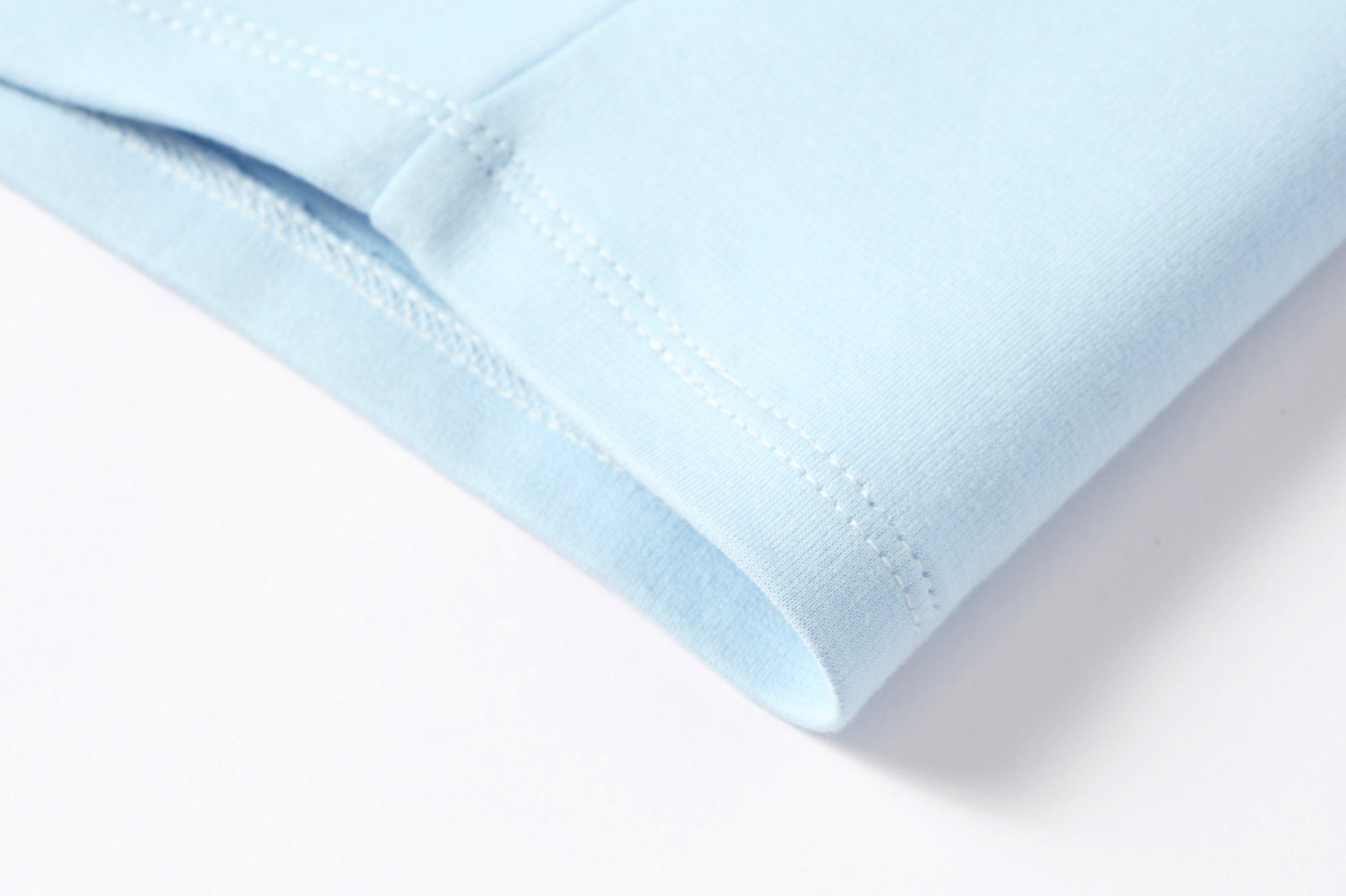 Blue button-down sleeve embroidered LOGO zipper top