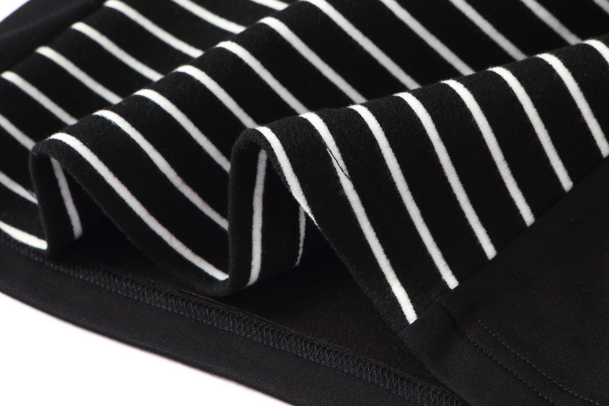 Striped Patchwork Polo-neck Base Top