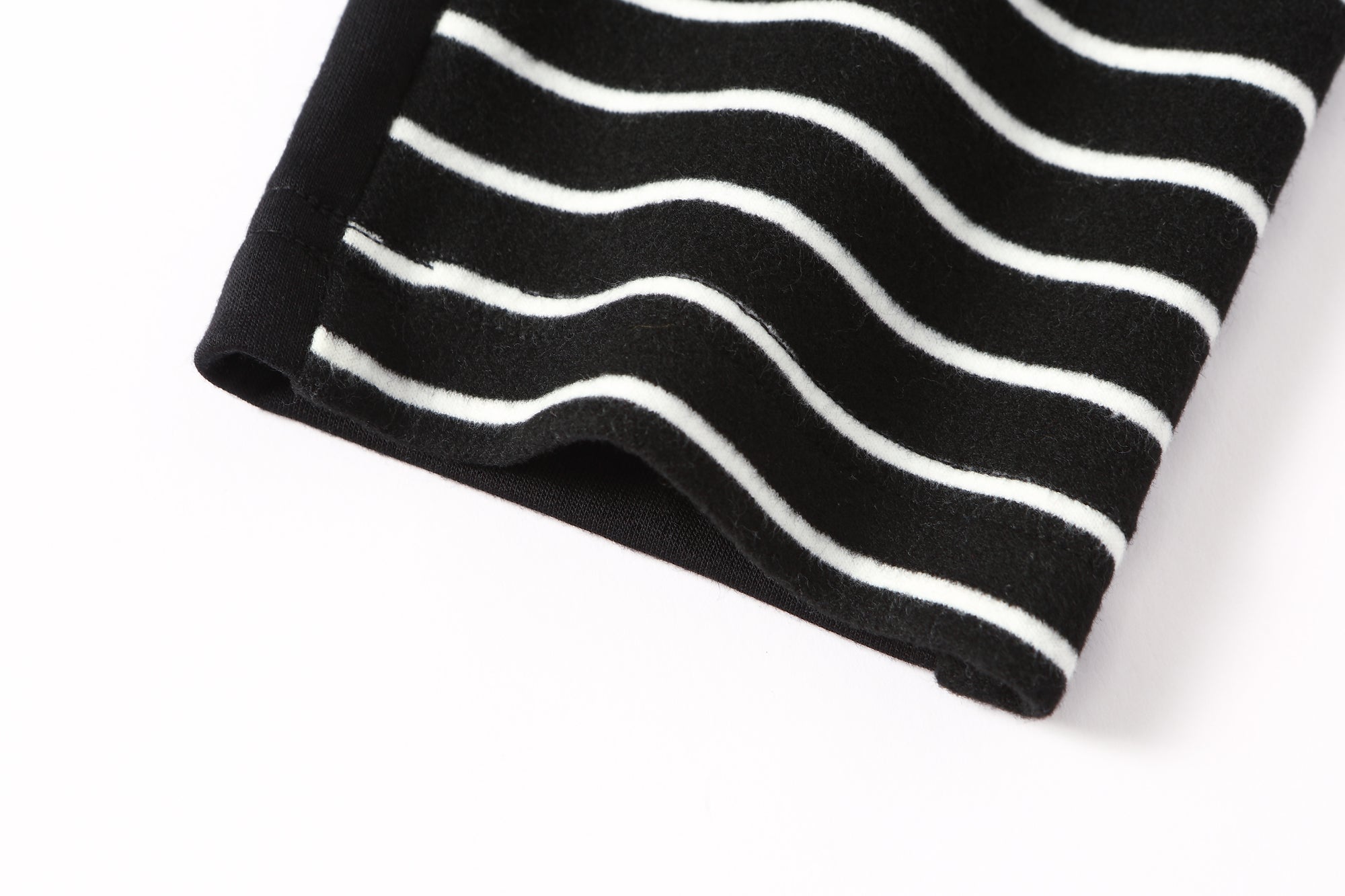 Striped Patchwork Polo-neck Base Top