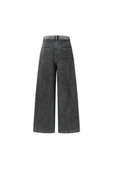 Asymmetric Grey-Black Paneled Denim Jeans