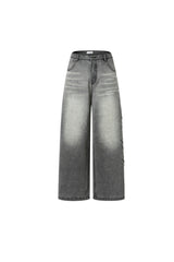 Burnout Text Jeans