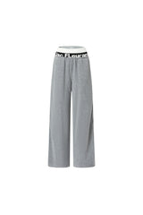 Jacquard Waistband Terry Cloth Long Pants
