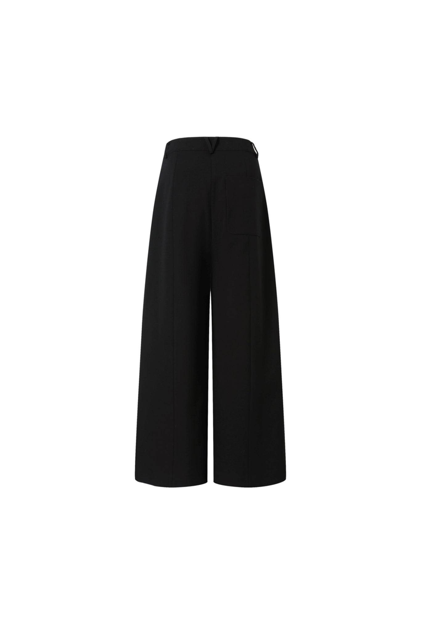 Black V-Waist Double Pleat Trousers