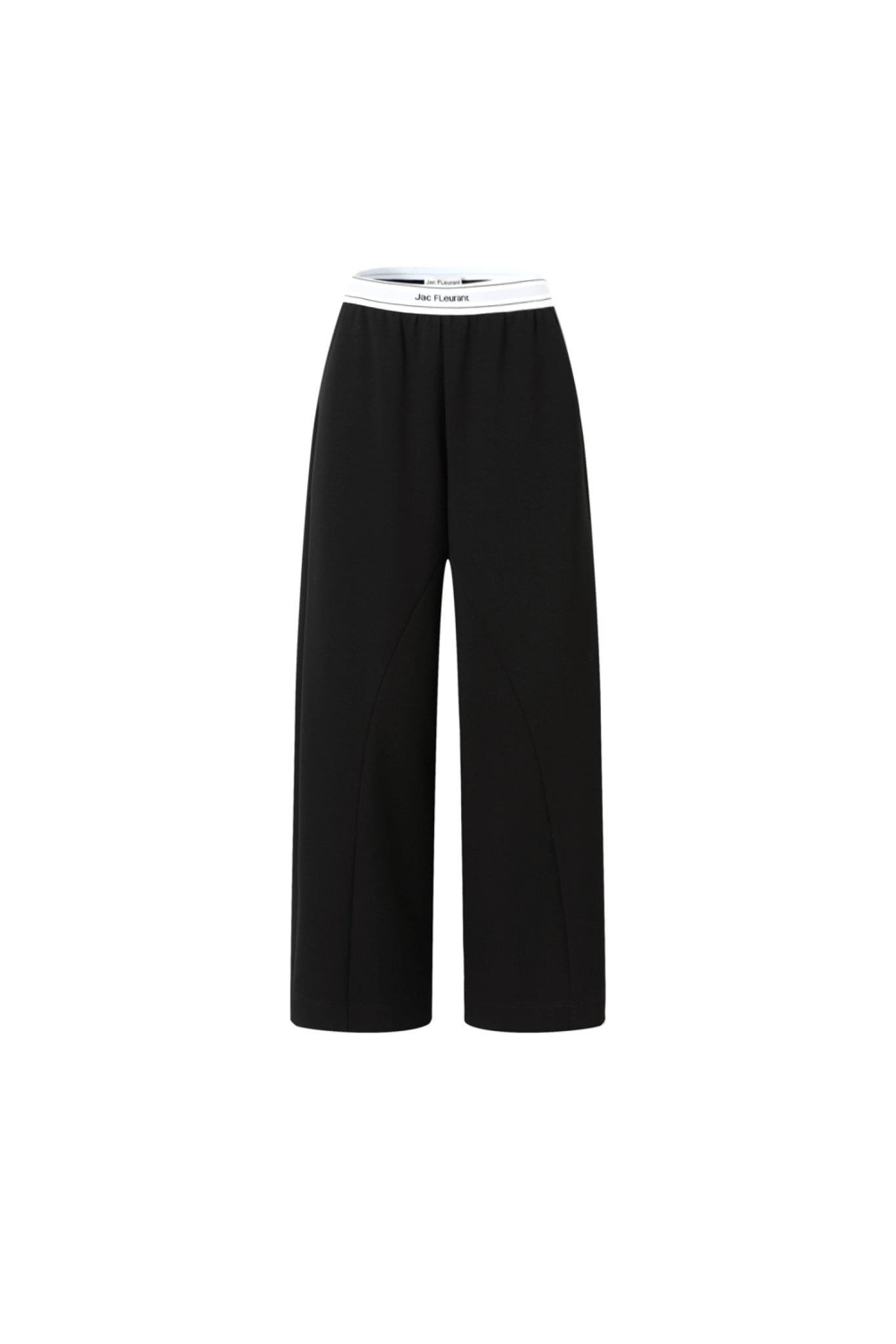Elastic Rib Logo Grey Curved Hem Sweatpants