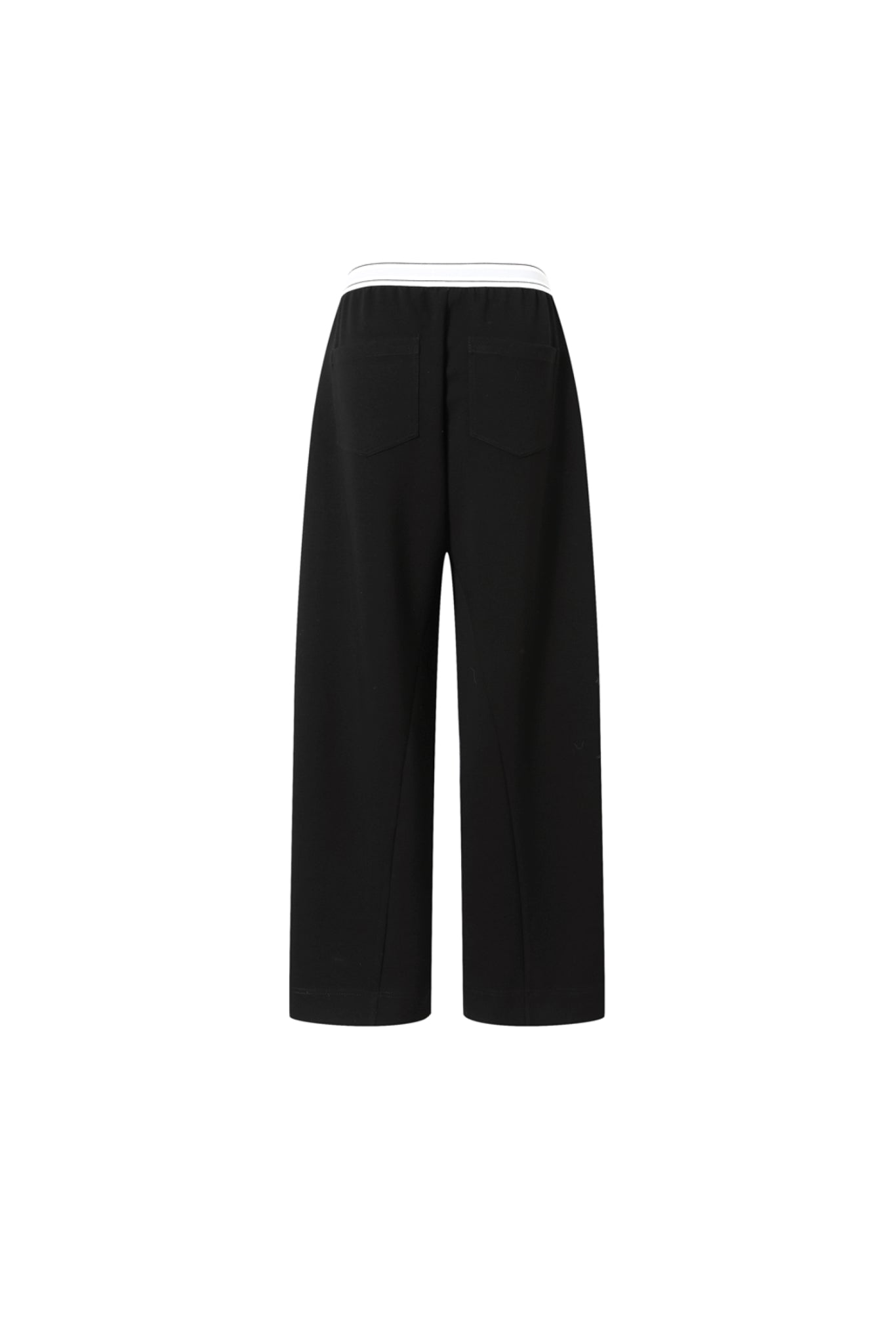 Elastic Rib Logo Grey Curved Hem Sweatpants