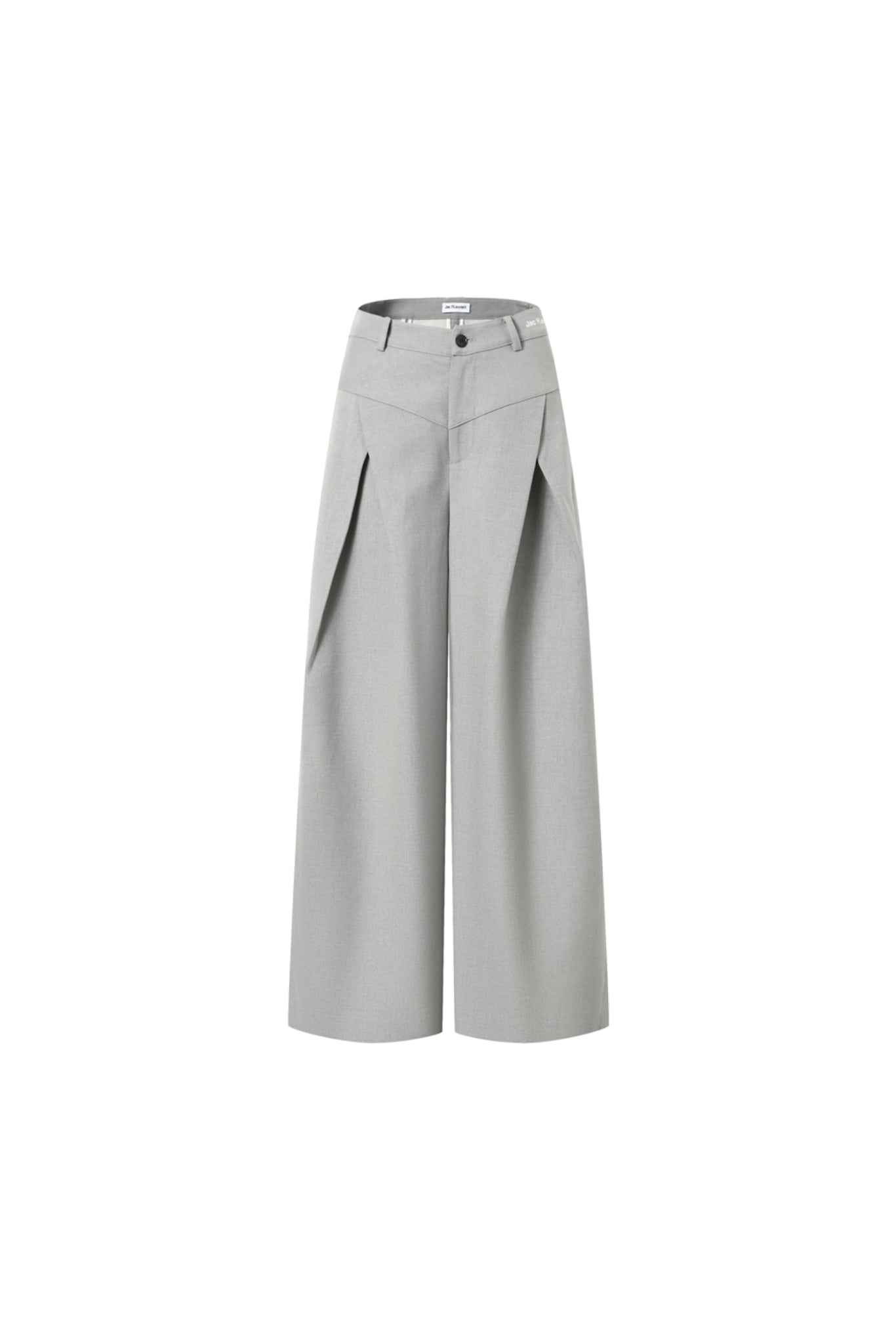 Grey V-Waist Double Pleat Trousers
