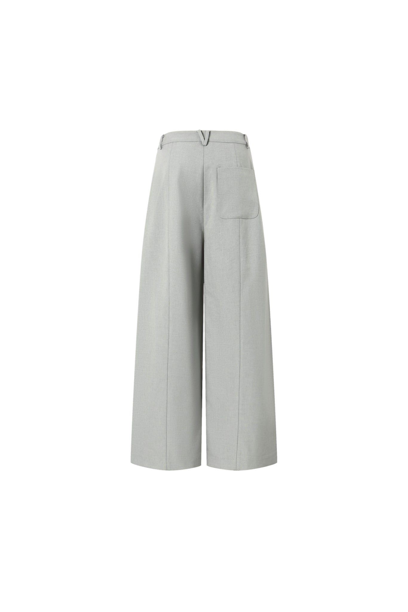 Grey V-Waist Double Pleat Trousers