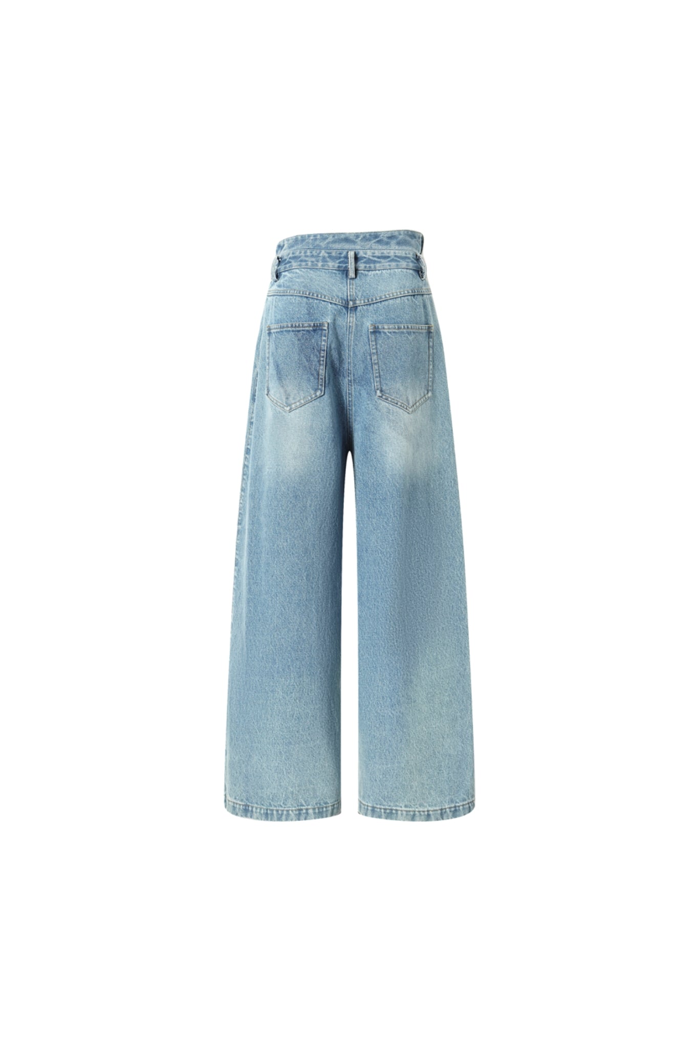 Asymmetric Waist Raw Hem Jeans