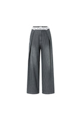 Logo Webbing Stripe Denim Fold-Over Trousers