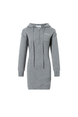Grey Irregular Hem Hooded Knit Dress