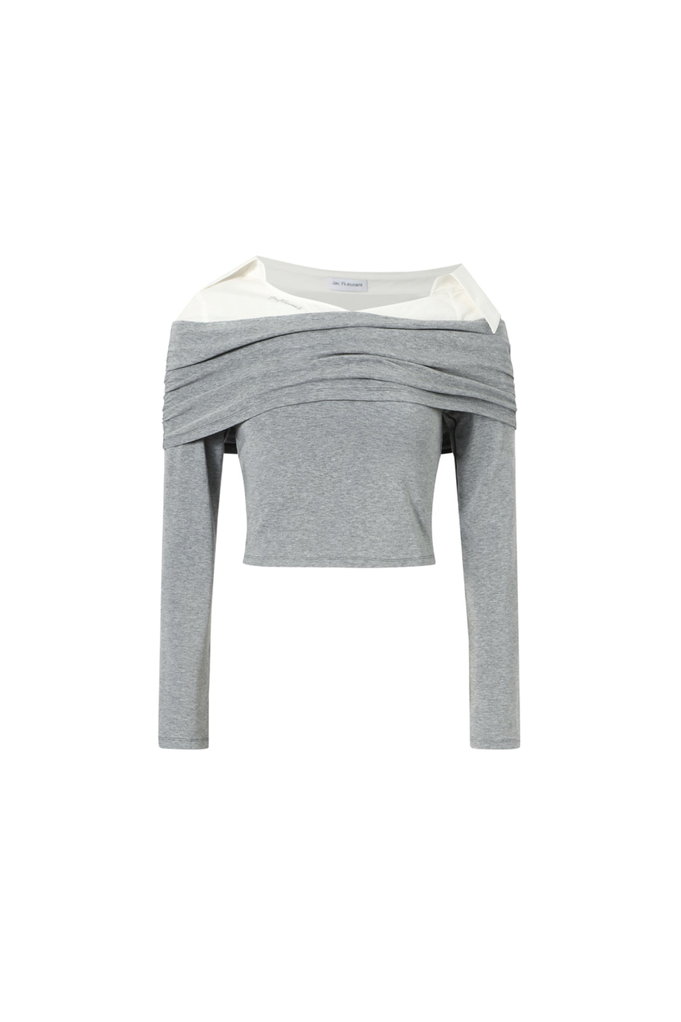Shirt Collar Panel One-Shoulder Top