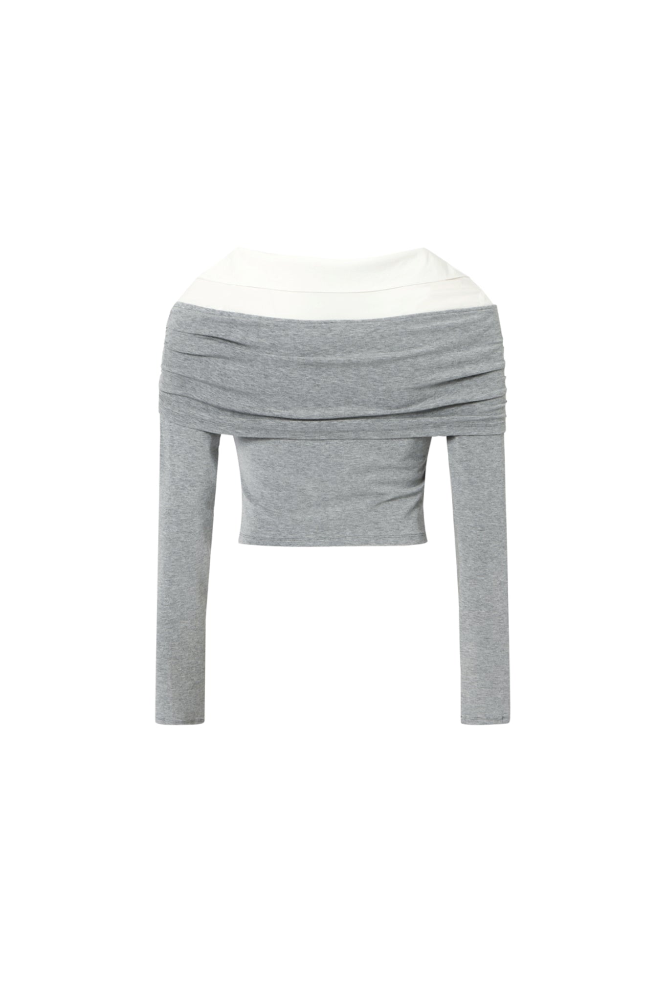 Shirt Collar Panel One-Shoulder Top
