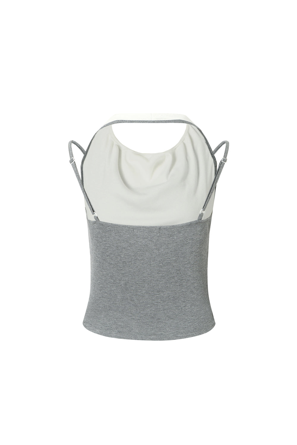 Gray and white faux two-piece LOGO tank top