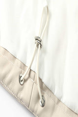 Beige PU Leather  Down Jacket