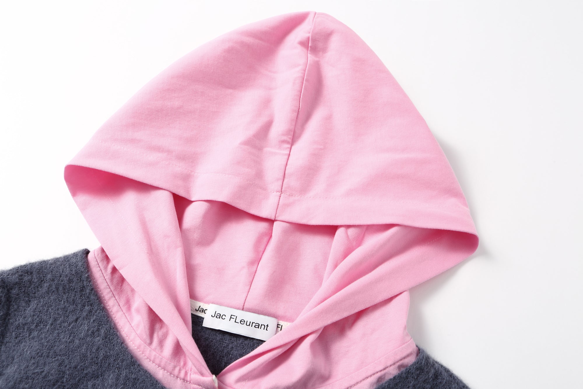 Knitted patchwork faux two-piece striped hooded top