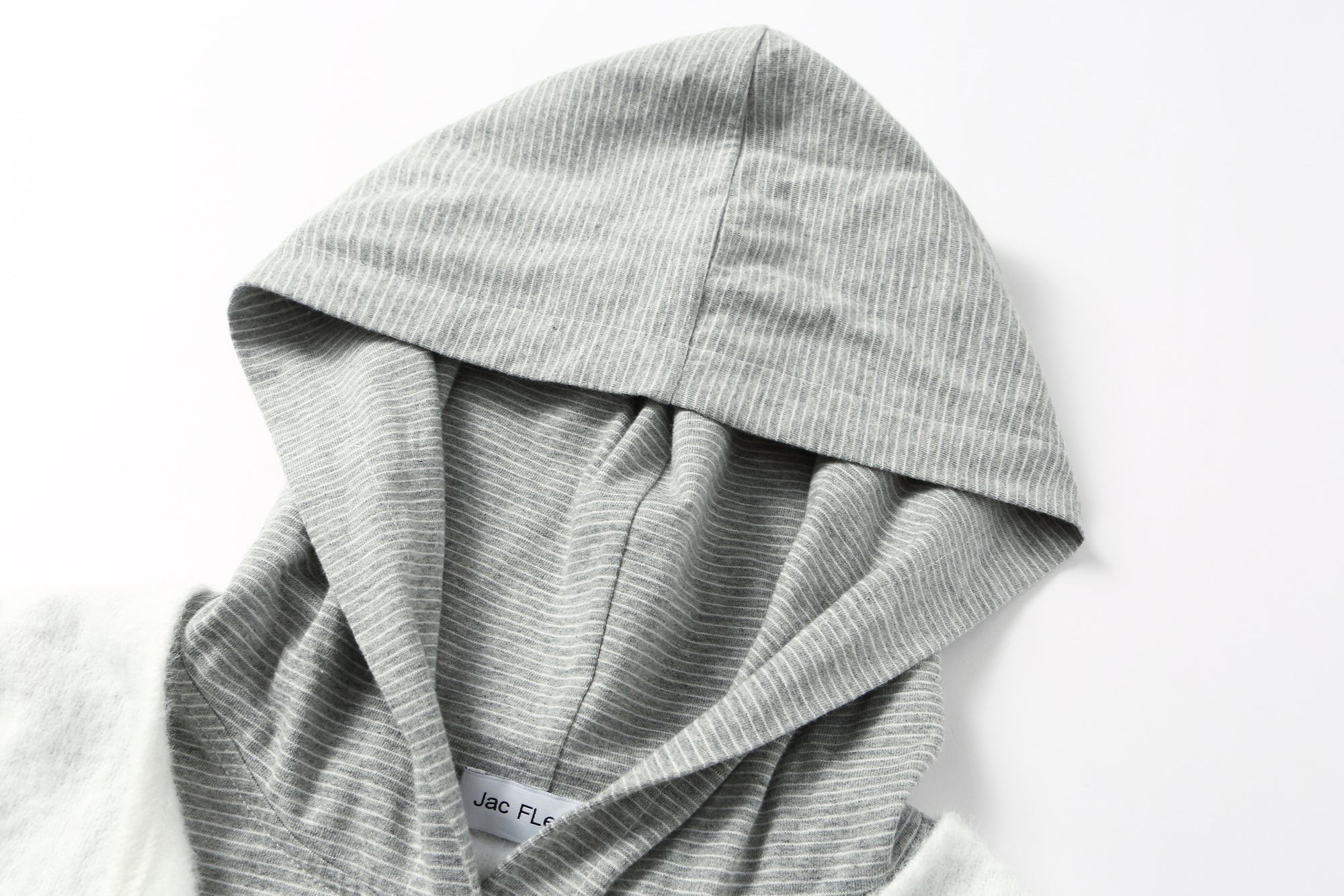 Knitted patchwork faux two-piece striped hooded top