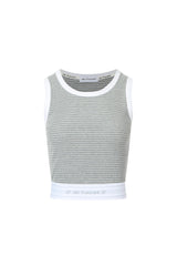 LOGO Ribbed Color-Block Striped Tank Top