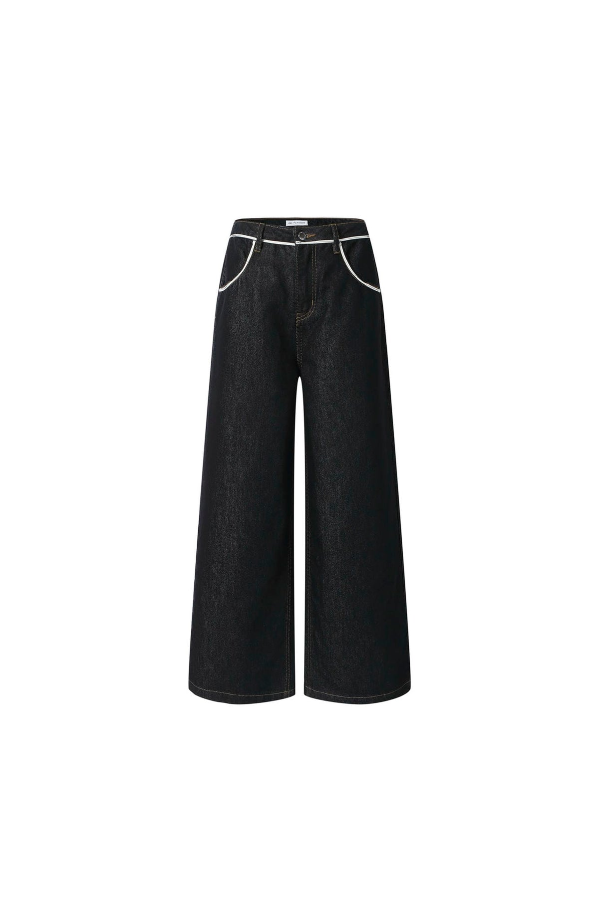LOGO Trim Raw Straight Leg Jeans - Set