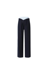 Striped Panelled Color-Block Two-Piece Trousers - Set