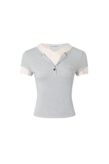 False Two-Piece Layering Tee