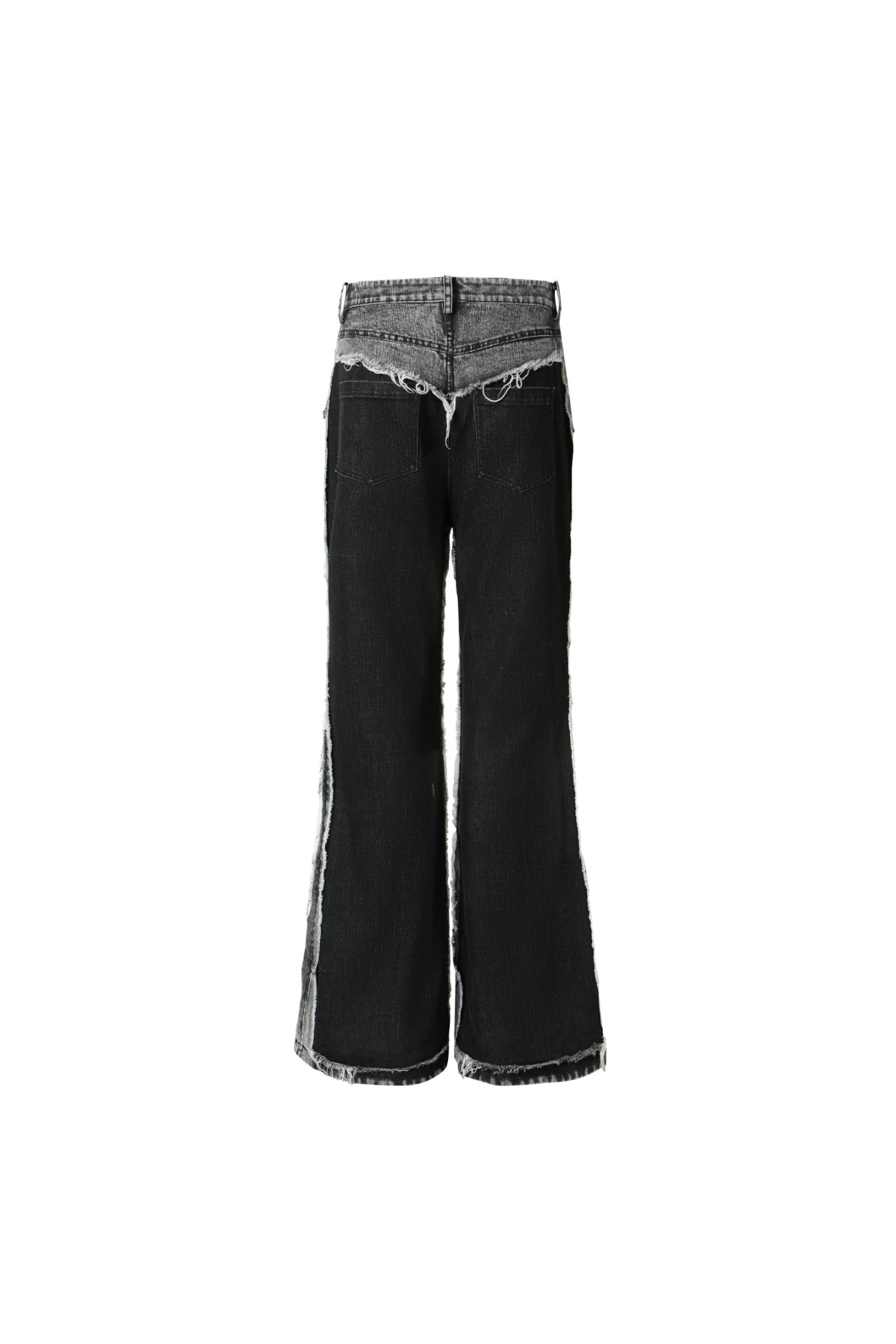 Black & Grey Panel Raw Edge Jeans