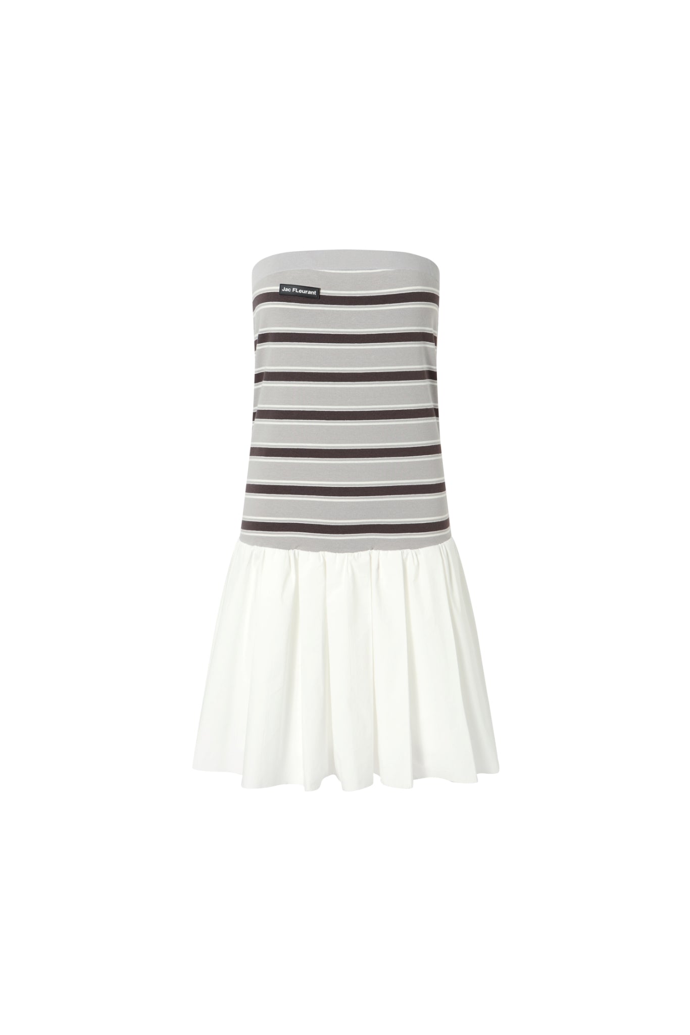 Knit Panel Bustier Pleated Dress