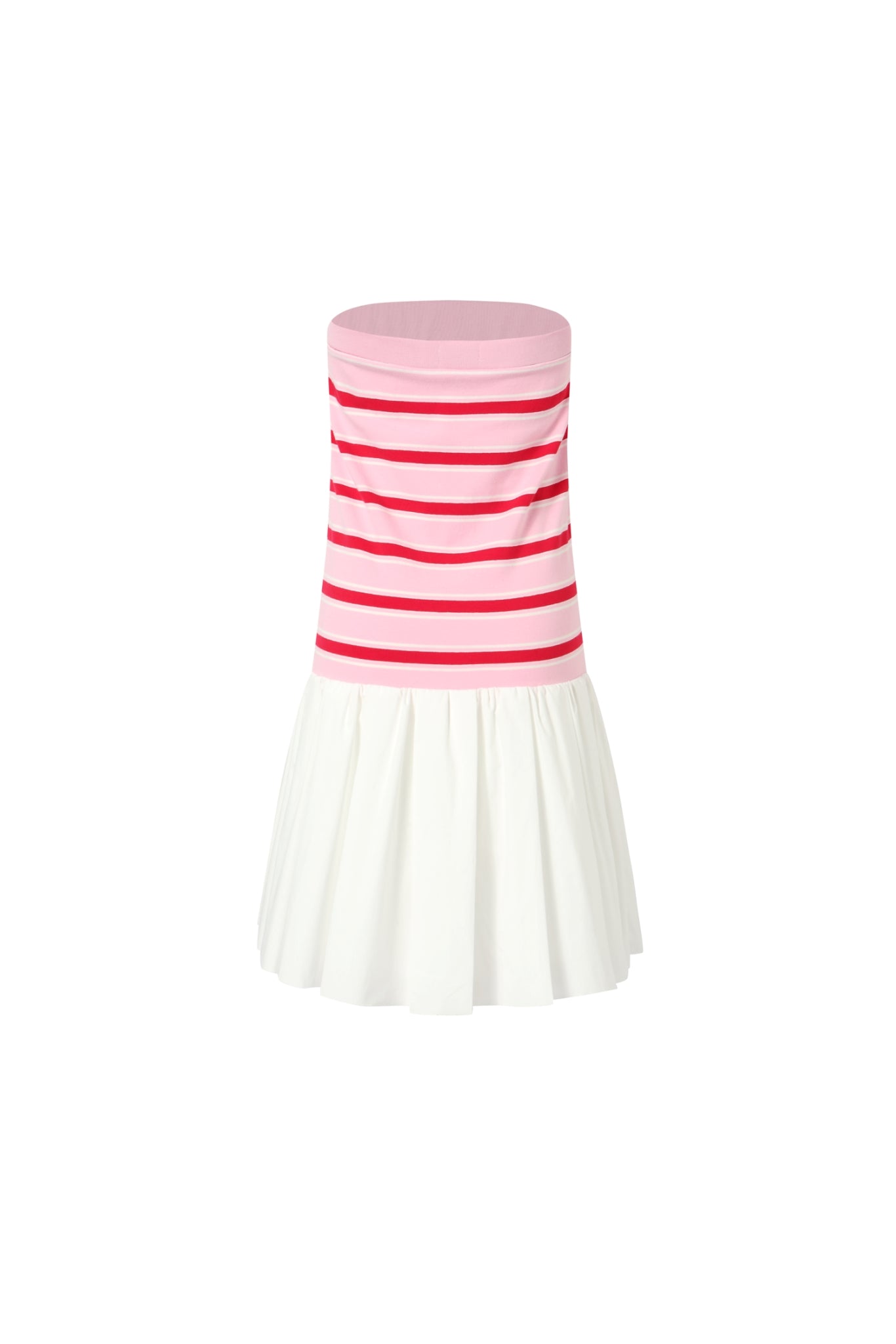 Knit Panel Bustier Pleated Dress