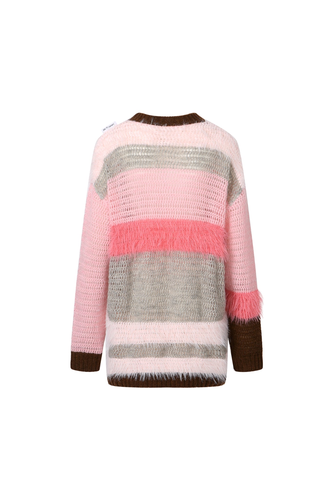 Color Block Faux Fur Oversized Sweater