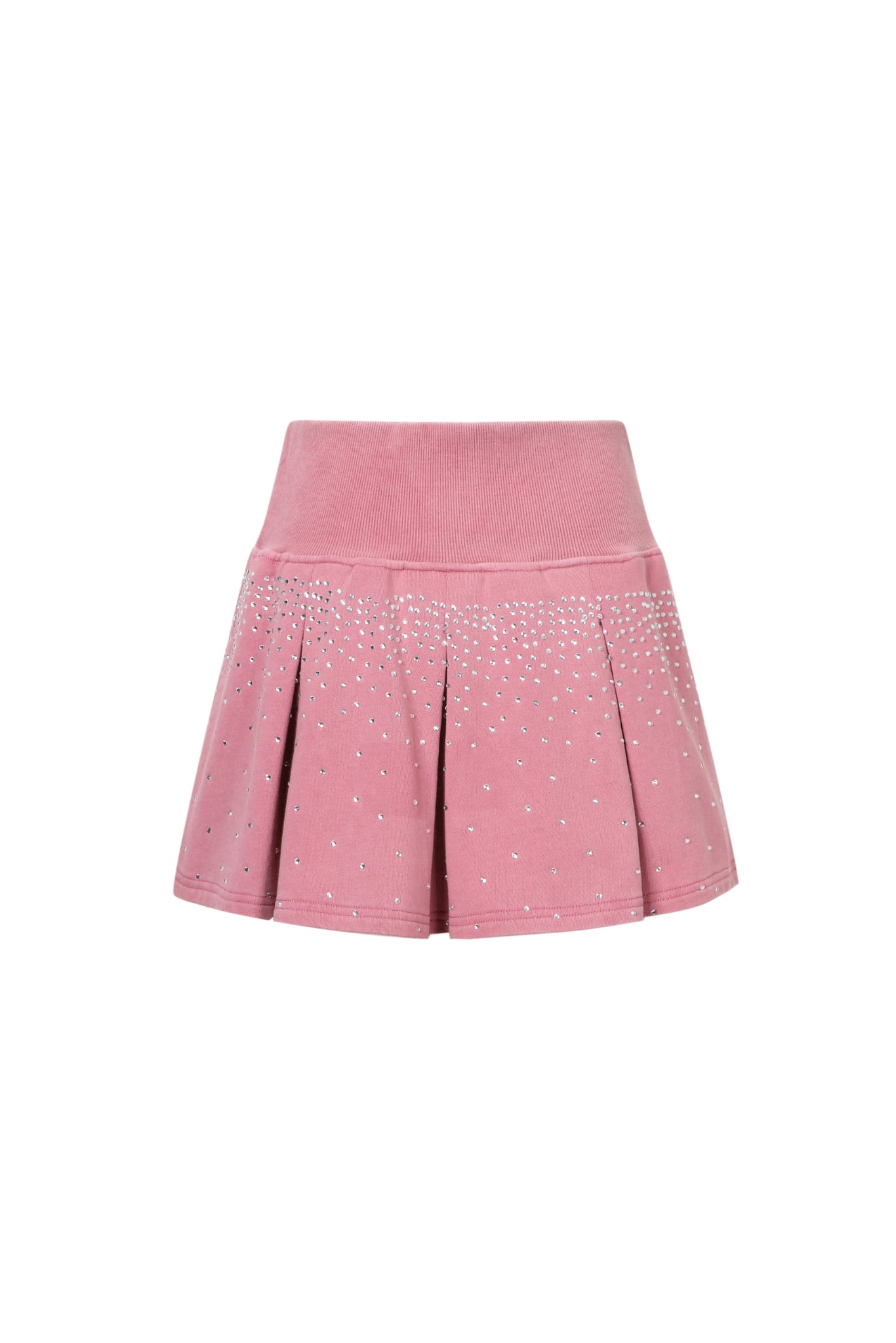 Starry Sky Washed Pink Pleated Mini Skirt