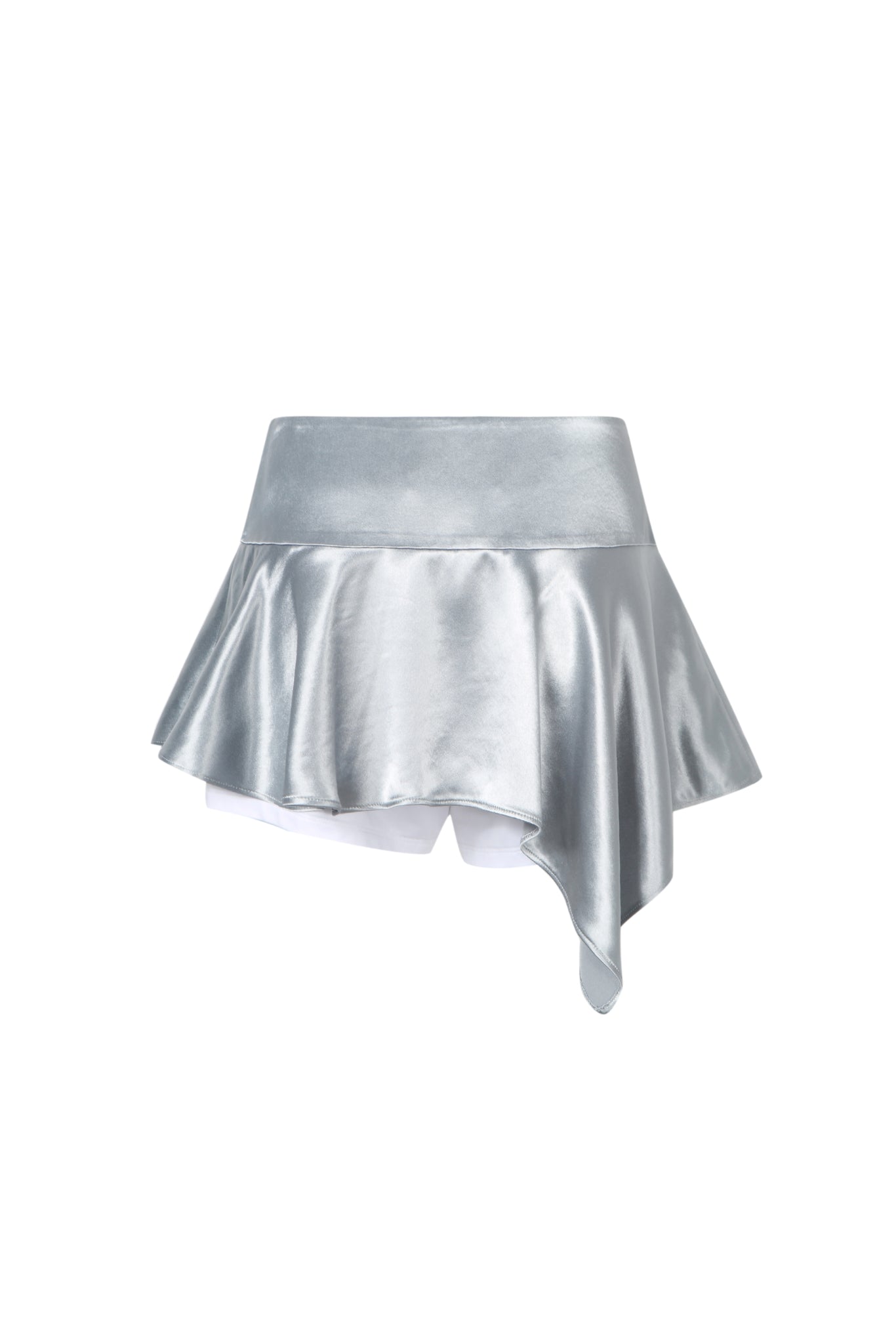 Silver Pleated Mini Skirt