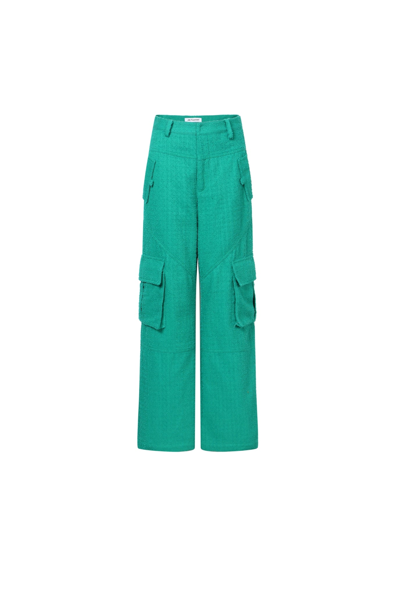 Green Denim Braided Pocket Casual Pants
