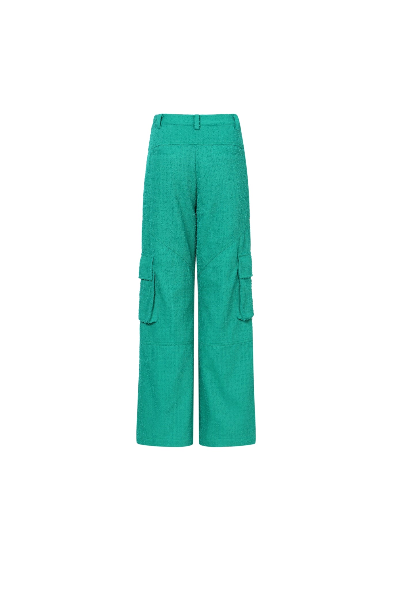 Green Denim Braided Pocket Casual Pants