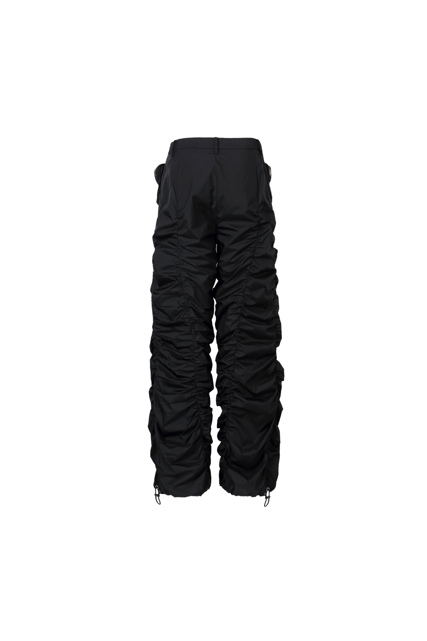 Black Pleated Zip Pocket Casual Pants
