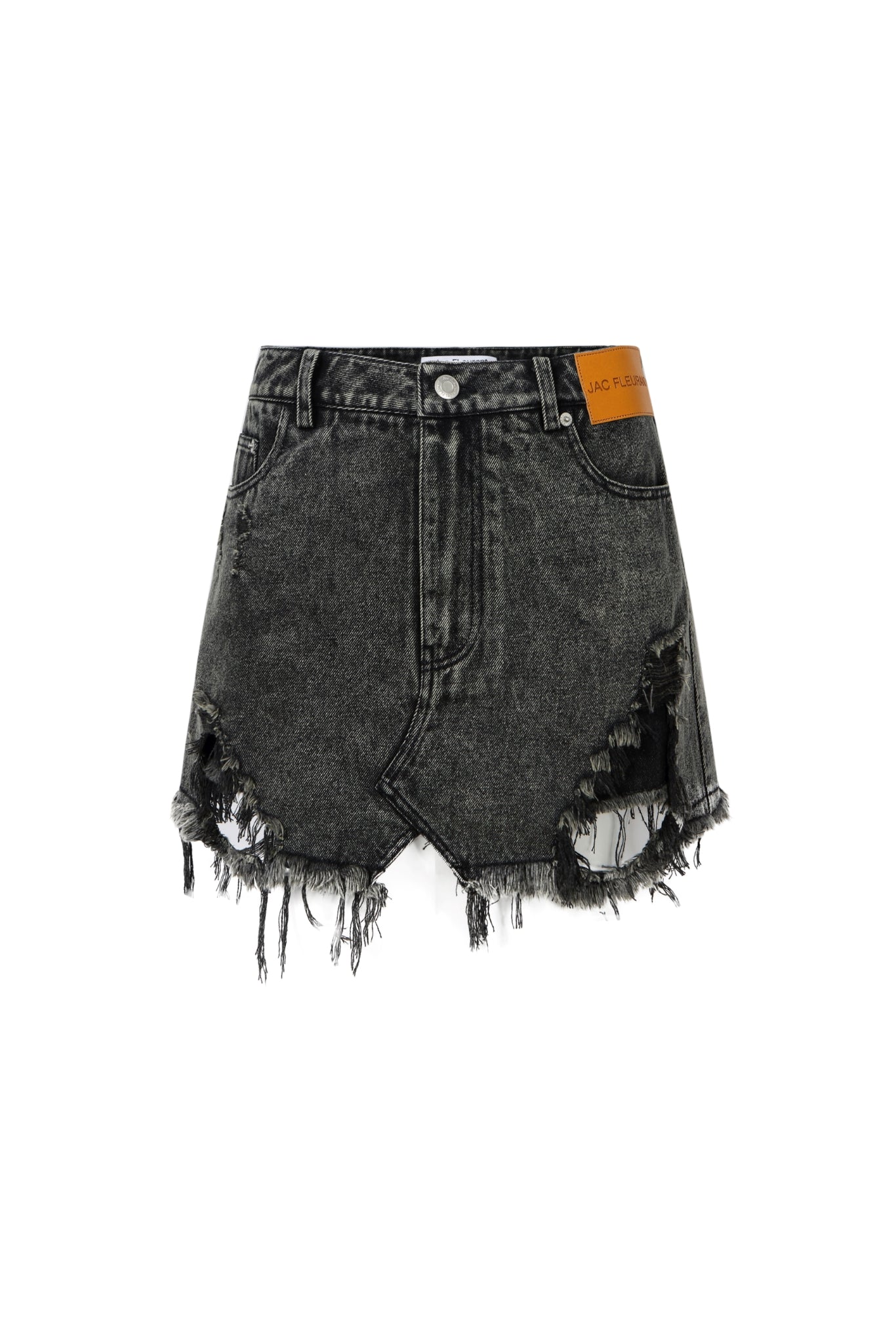 Vintage Destroyed Denim Mini Skirt