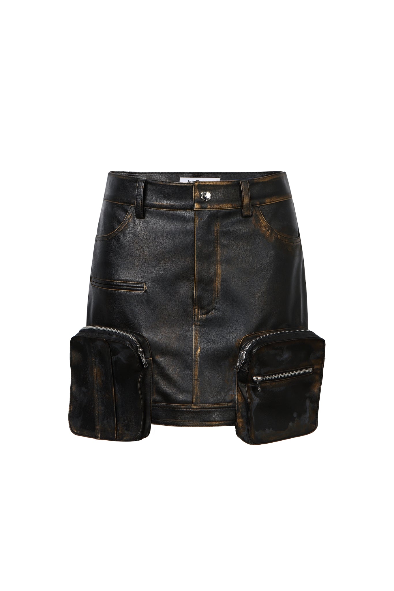 Vintage Black Pocket Leather Jacket