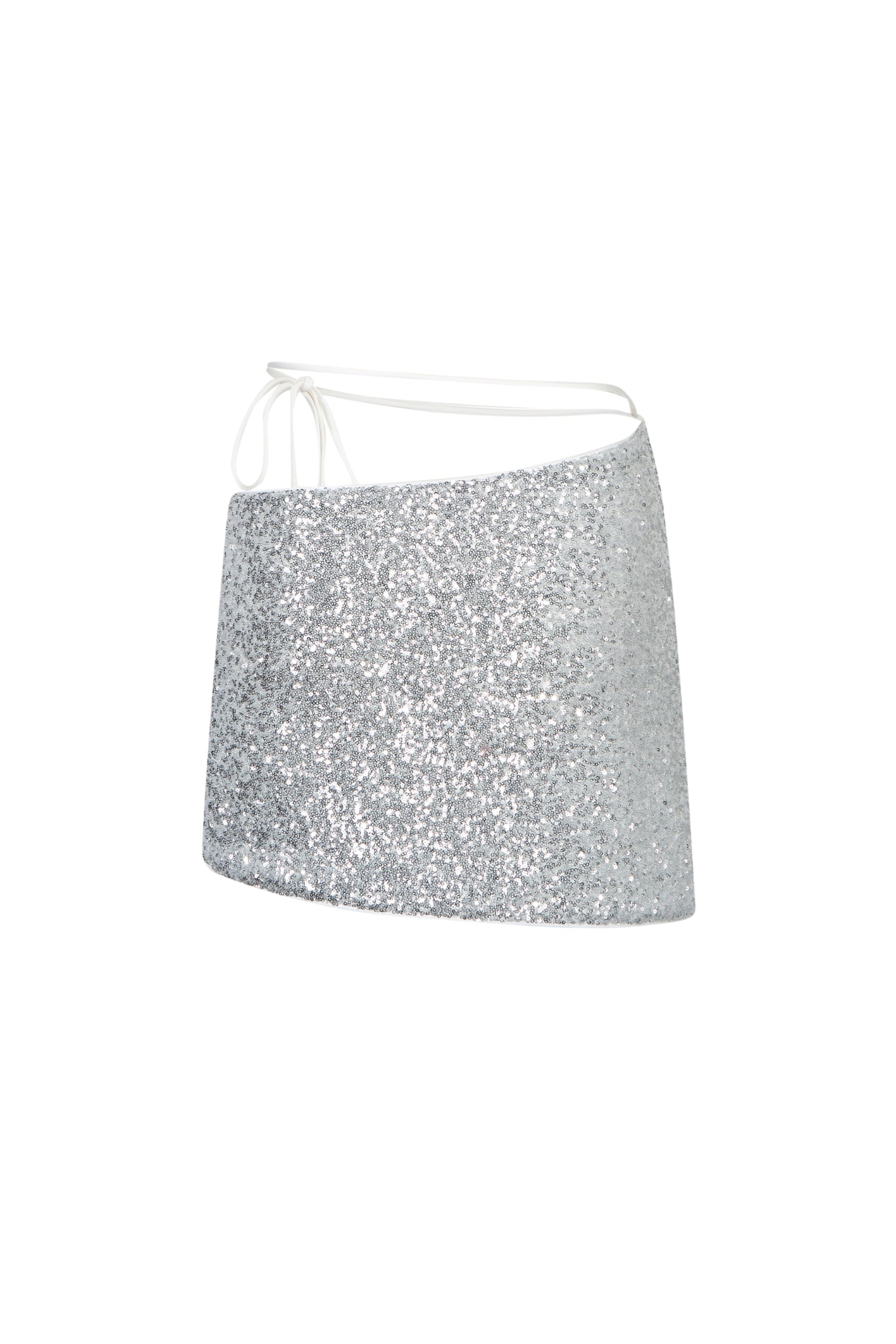 Tie-Detail Glitter Mini Skirt