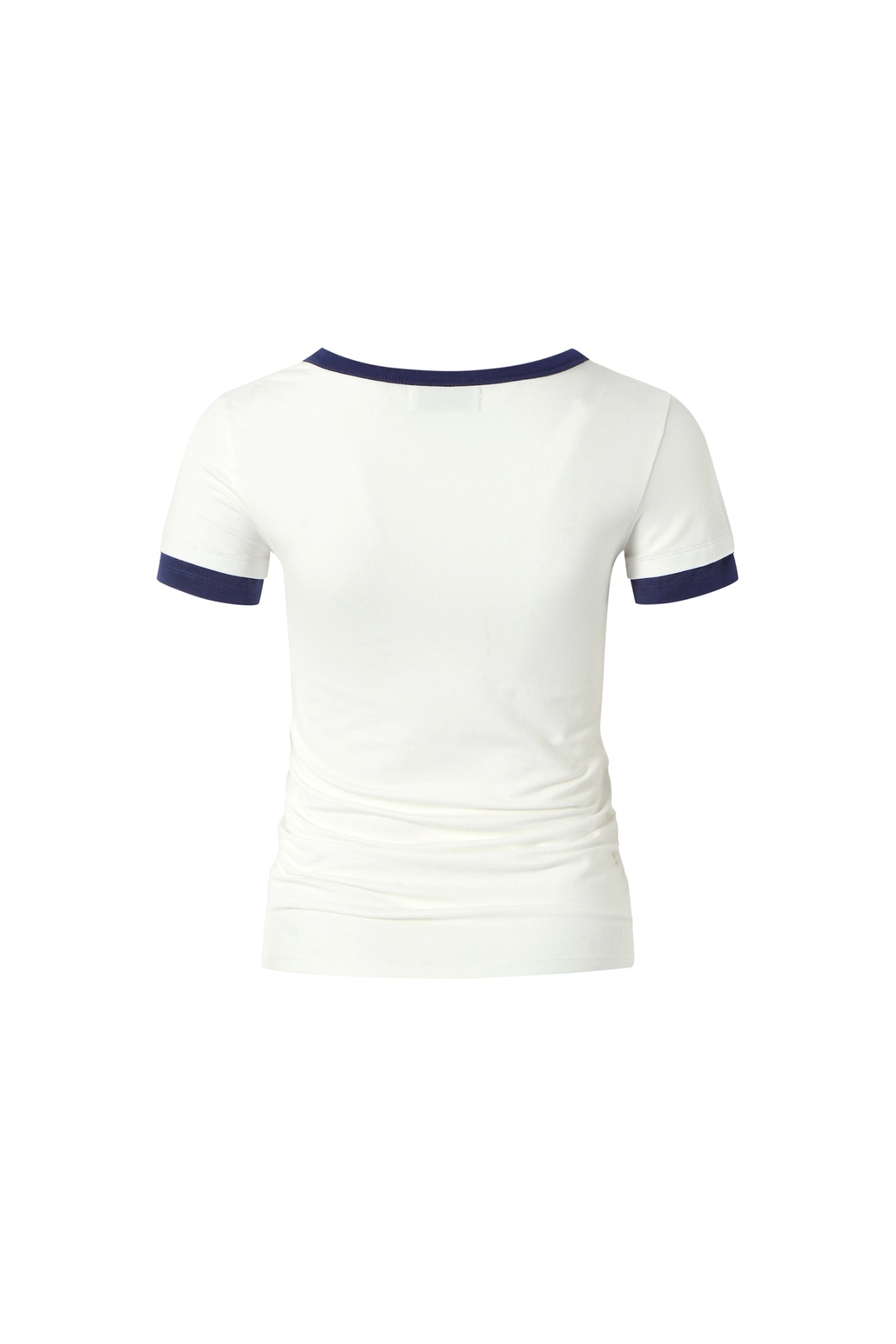 Asymmetric Neck Color Block Draped Tee