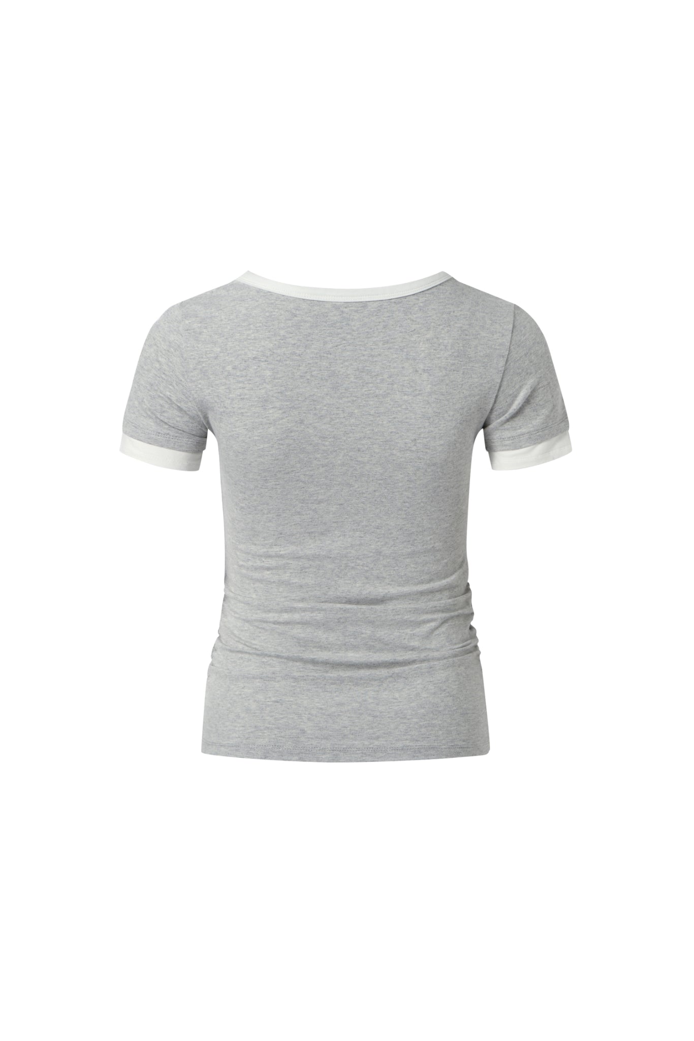 Asymmetric Neck Color Block Draped Tee