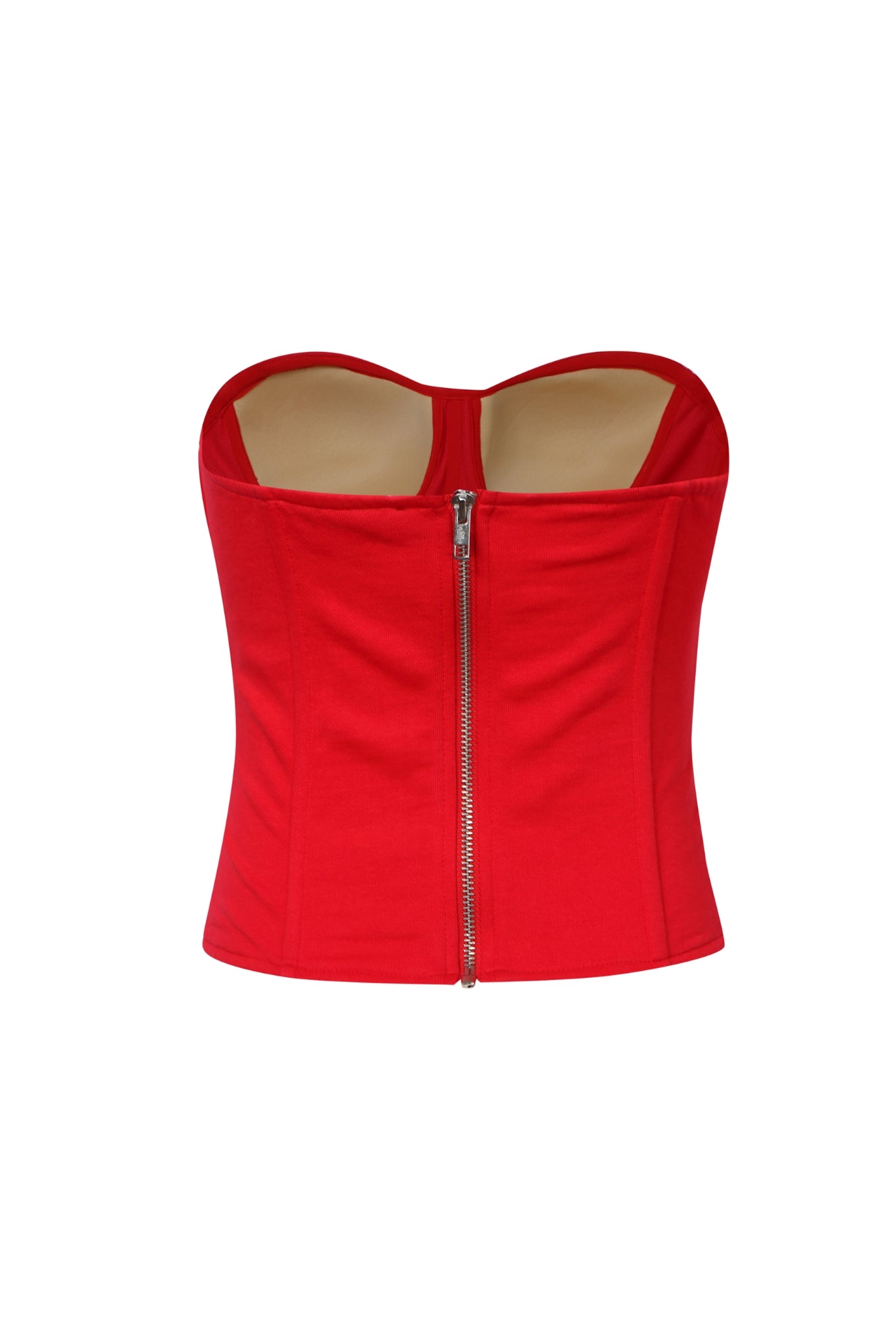 Red Vintage Logo Bustier Top