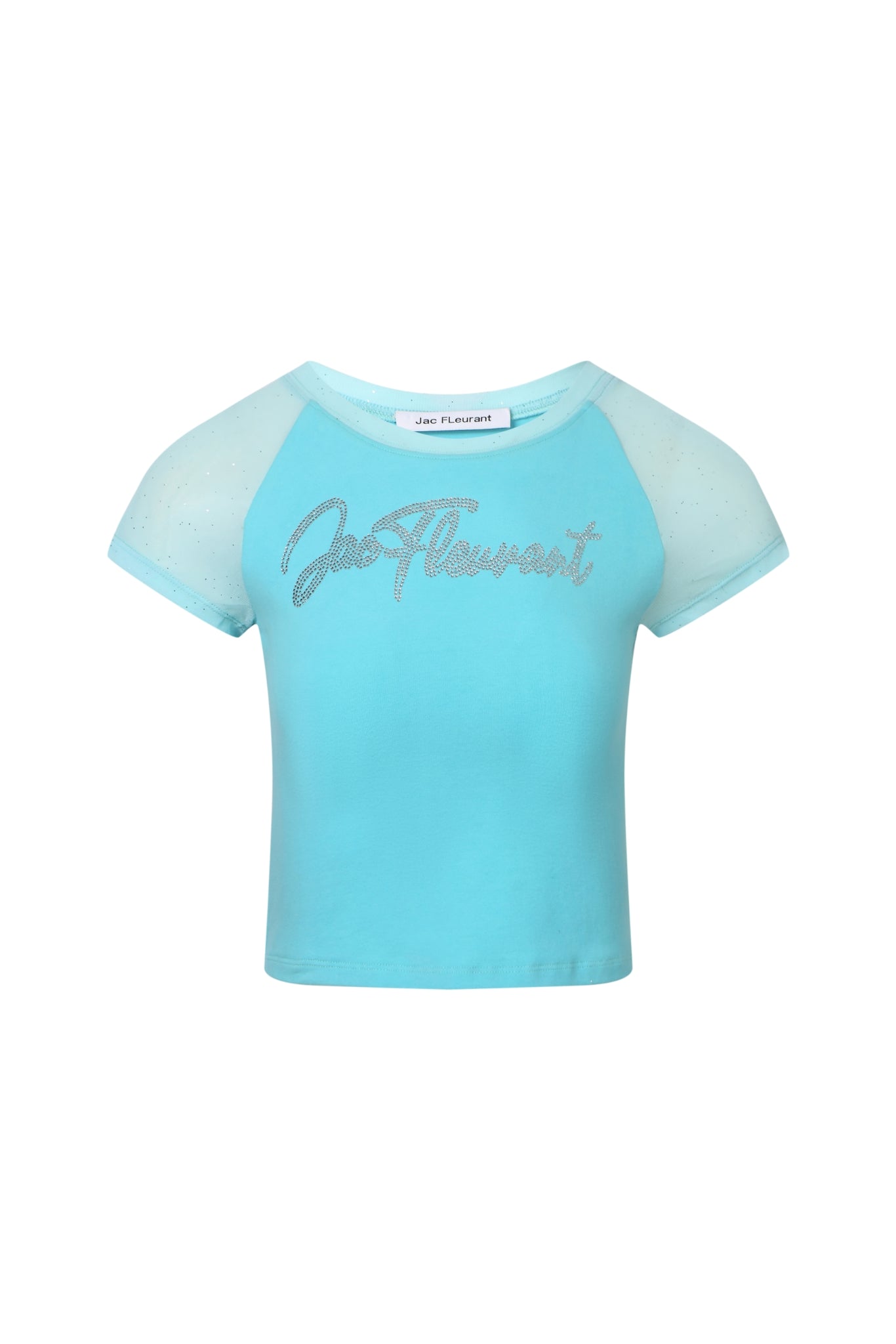 Organza Panel Raglan Rhinestone Tee